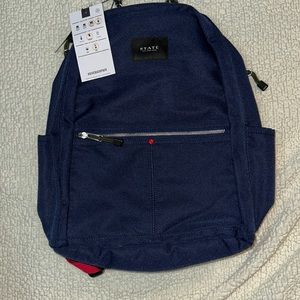 State large Bedford navy blue bookbag
